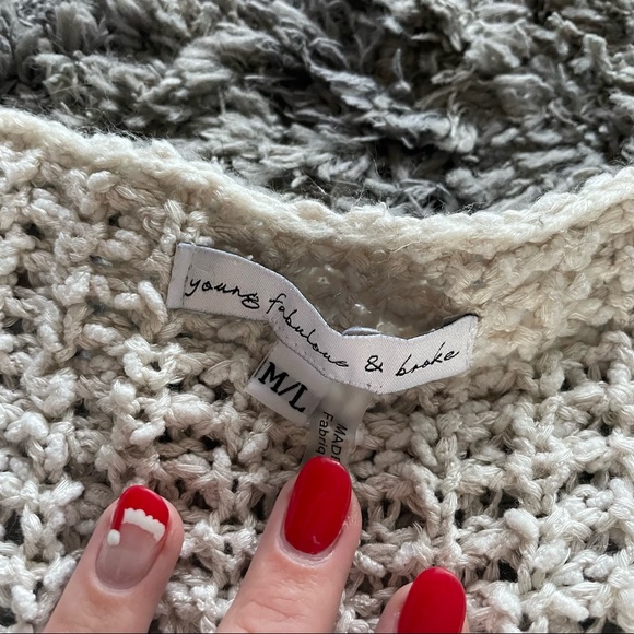 Young Fabulous & Broke Oatmeal Knitted Sweater - Picture 3 of 5
